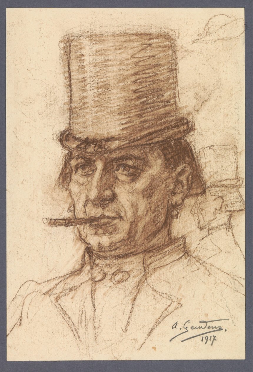 Tuntemattoman miehen muotokuva tekijältä Albert Geudens (signed by artist)