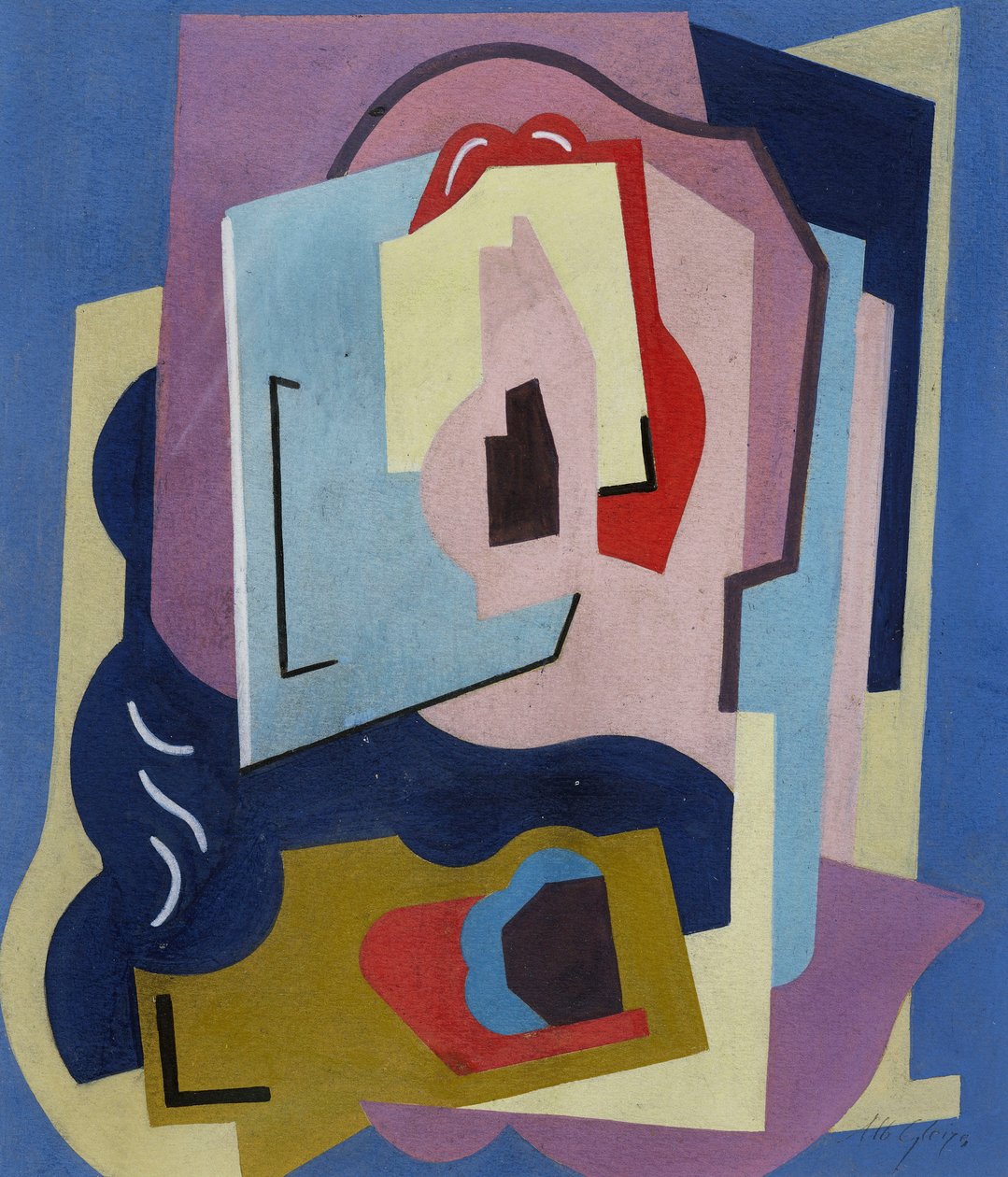 Kaksi rytmielementtiä; Les Deux Elements Rythmes, noin 1923 (guassi paperille). tekijältä Albert Gleizes