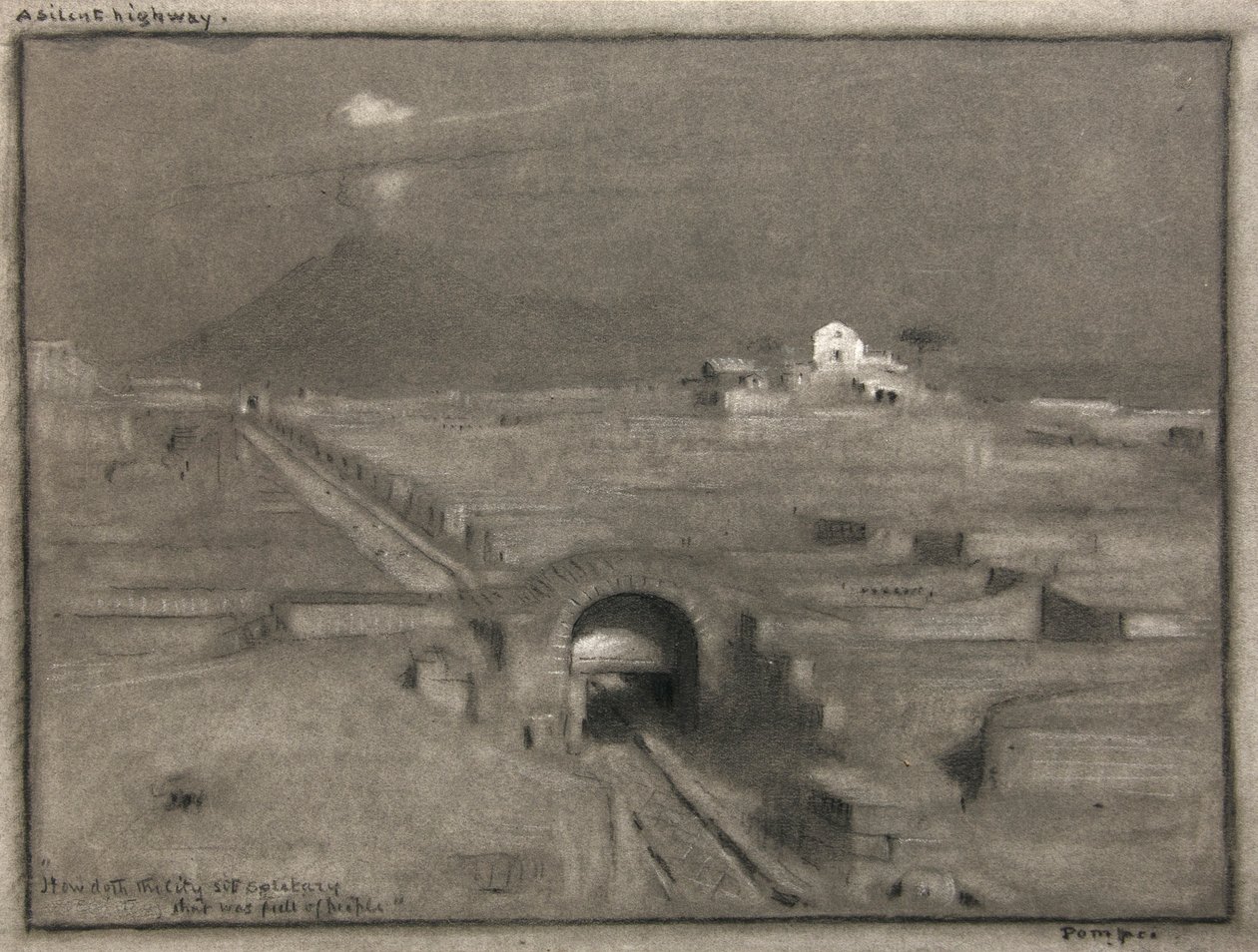 Hiljainen valtatie, Pompei, n.1904 (akvarelli) tekijältä Albert Goodwin