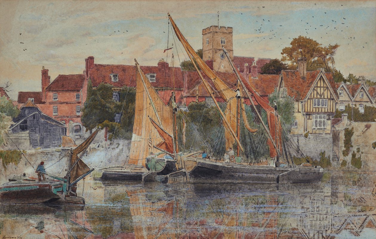Aylesford Medwayllä tekijältä Albert Goodwin