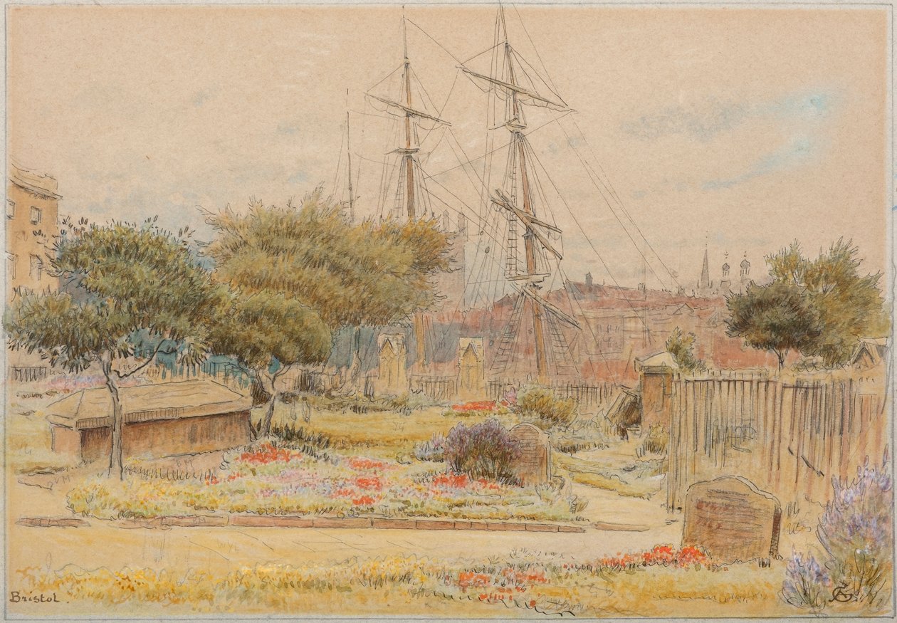 Bristol (akvarelli, tussi ja muste sävytetylle paperille). tekijältä Albert Goodwin