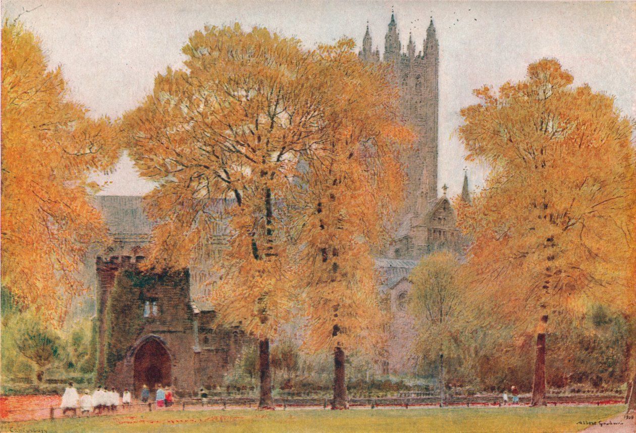 Canterburyn katedraali, 1908 tekijältä Albert Goodwin