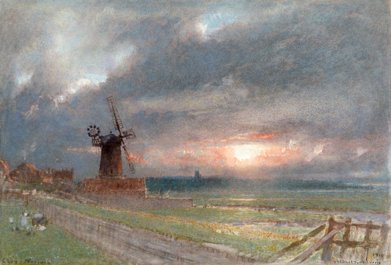 "Cley, Norfolk", 1865-1932 tekijältä Albert Goodwin