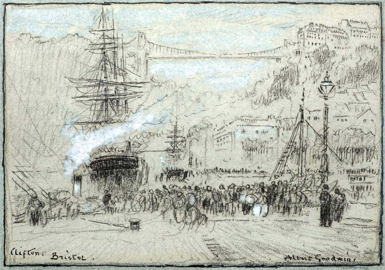 Clifton, Bristol (muste, liitu ja bodycolour) tekijältä Albert Goodwin