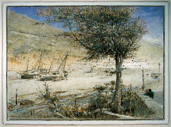 Combe Martin, Devon (akvarelli paperille) tekijältä Albert Goodwin