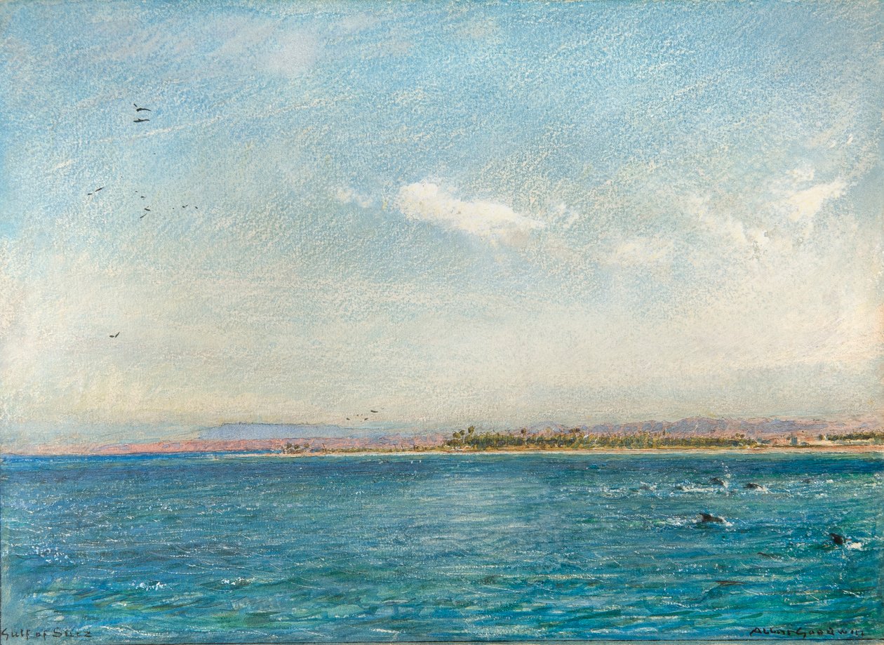Suezinlahti (akvarelli ja bodycolour) tekijältä Albert Goodwin