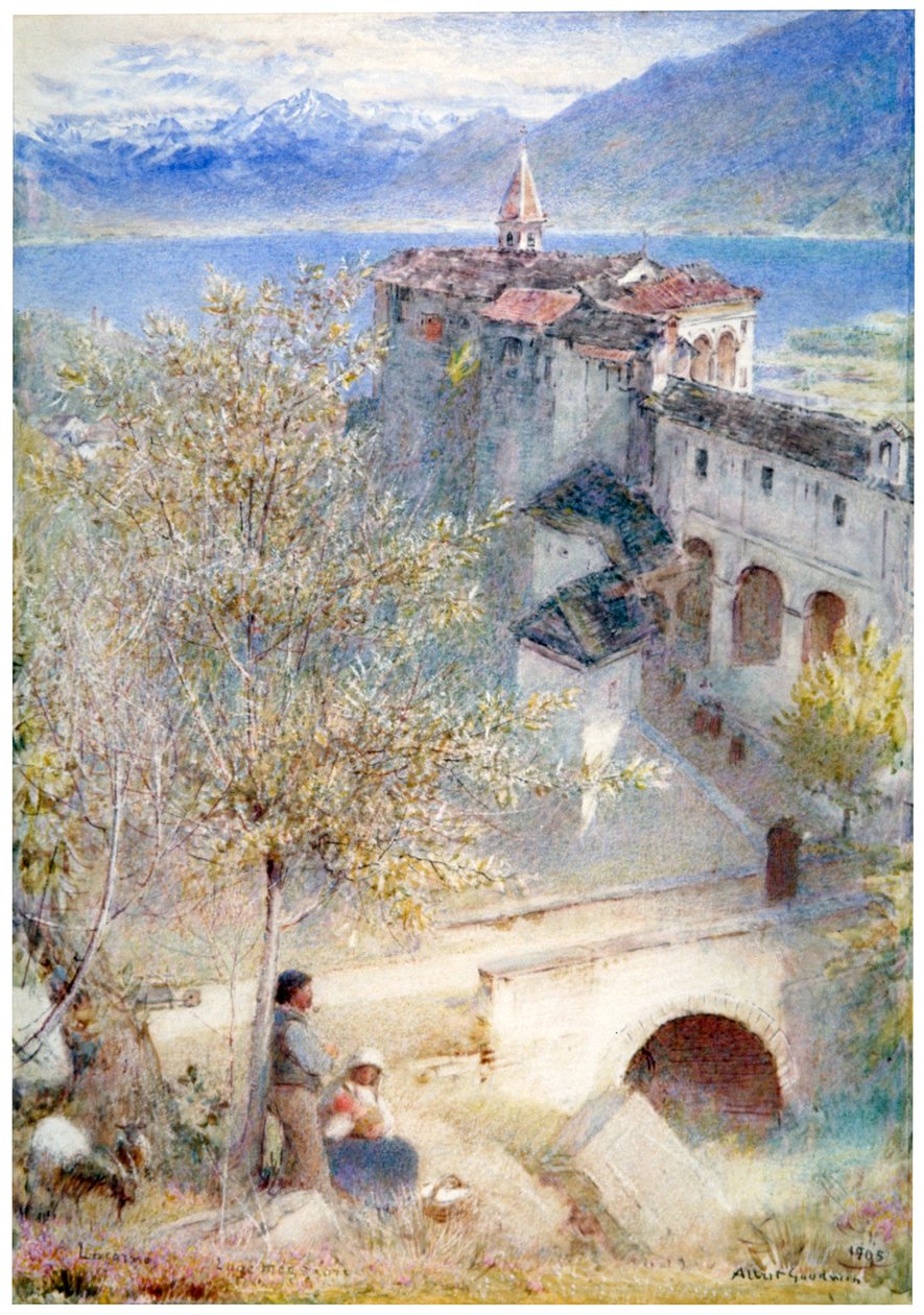 "Locarno, llac Maggiore", 1905 finès tekijältä Albert Goodwin