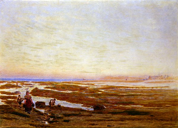 Laskuvesi etelärannikolla, lähellä Brightonia tekijältä Albert Goodwin