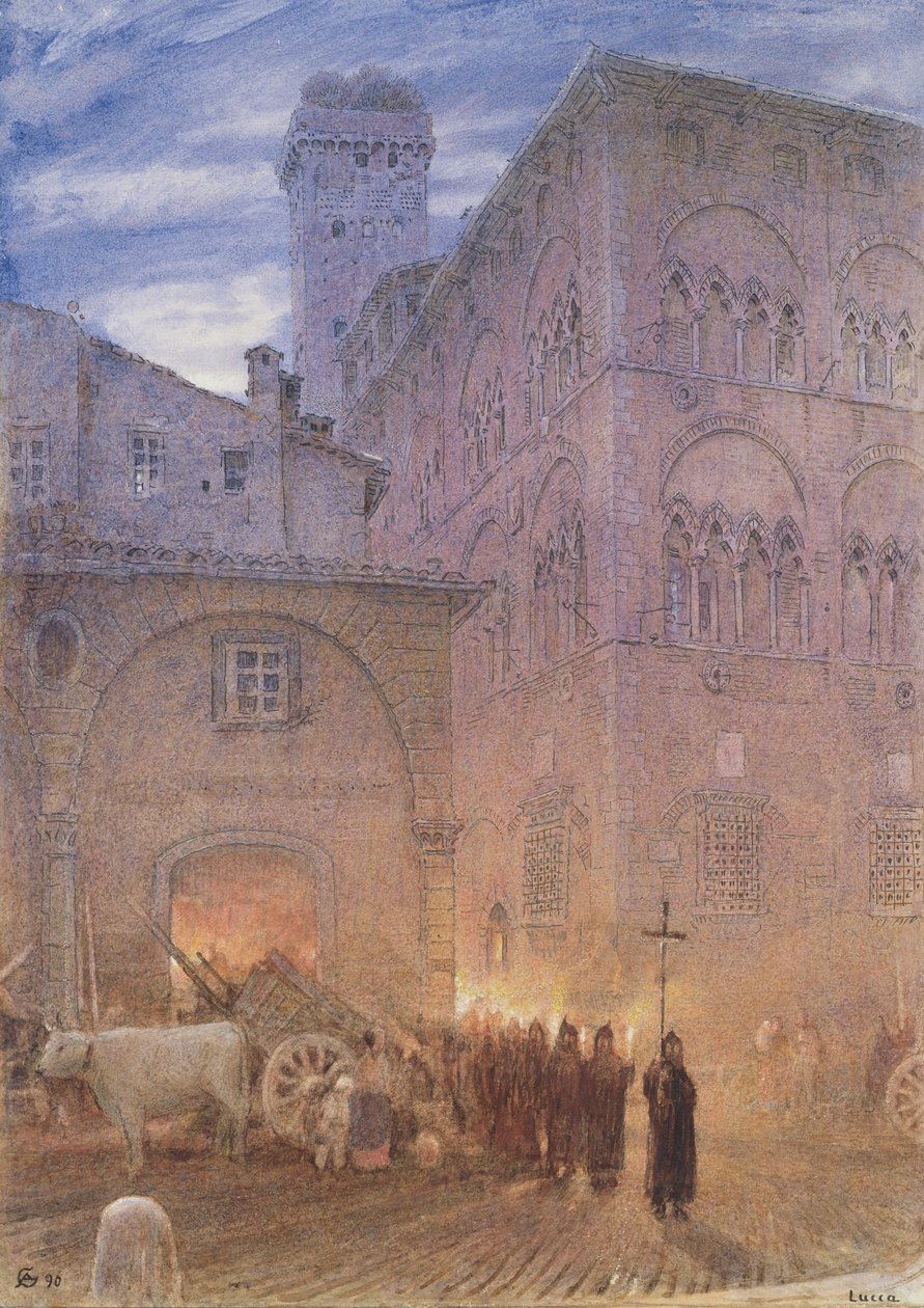 Huonekalut ja erilaiset esineet 1100- ja 1300-luvuilta tekijältä Albert Goodwin