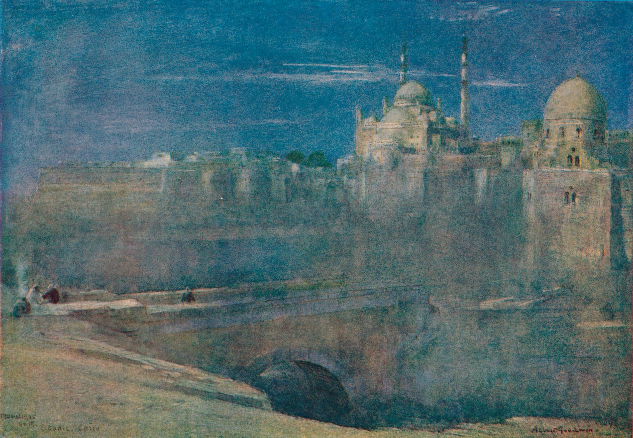 Moonlight on the Citadel, Kairo, c1890 tekijältä Albert Goodwin