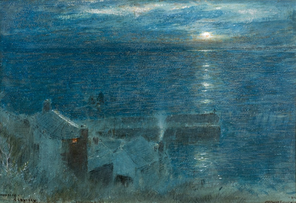 Kuun nousu Clovelly tekijältä Albert Goodwin