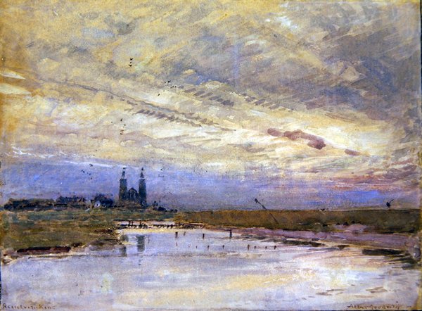 Reculver, Kent (vesiväri paperille) tekijältä Albert Goodwin