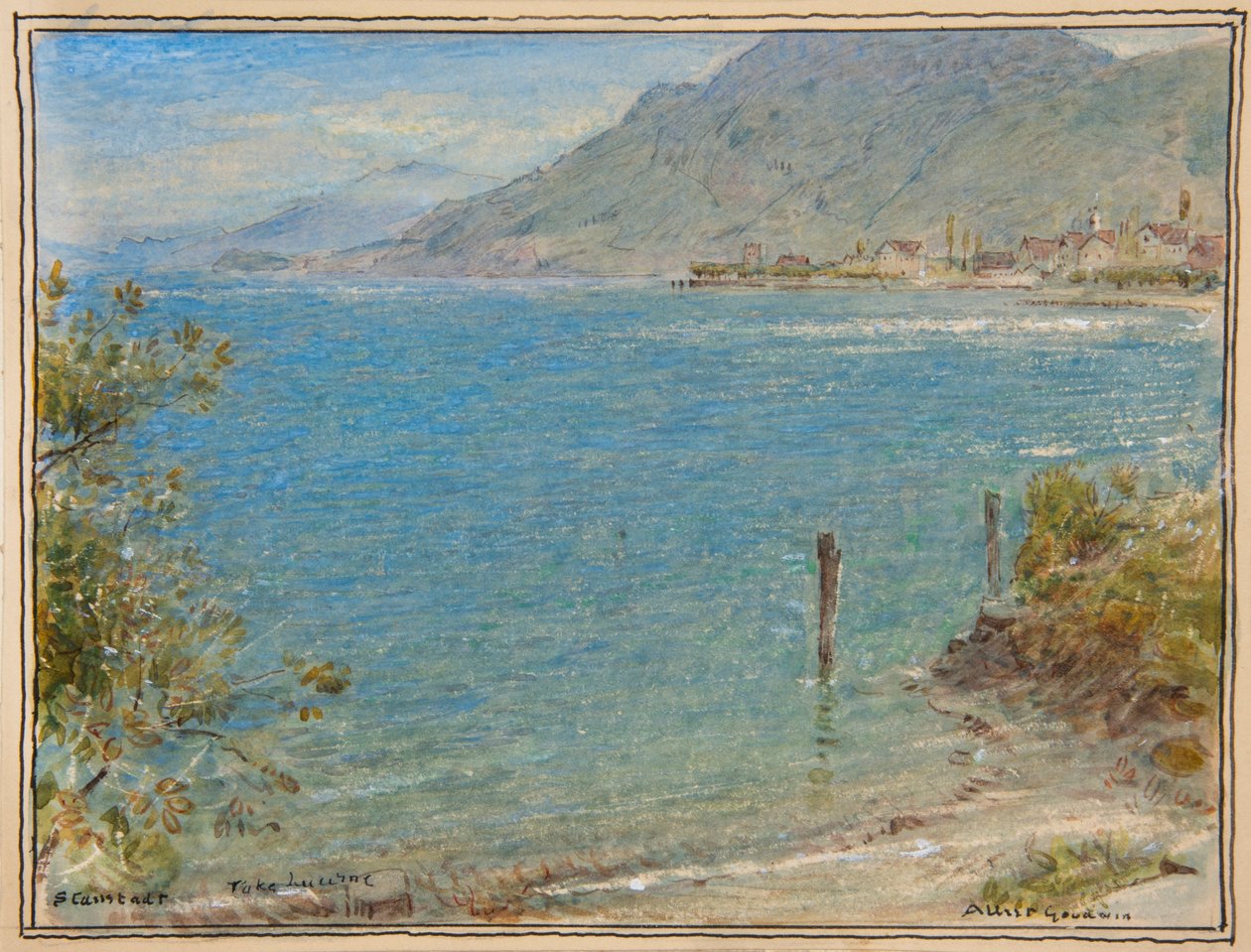 Stanstadt. Luzernin järvi, noin 1888 (akvarelli). tekijältä Albert Goodwin