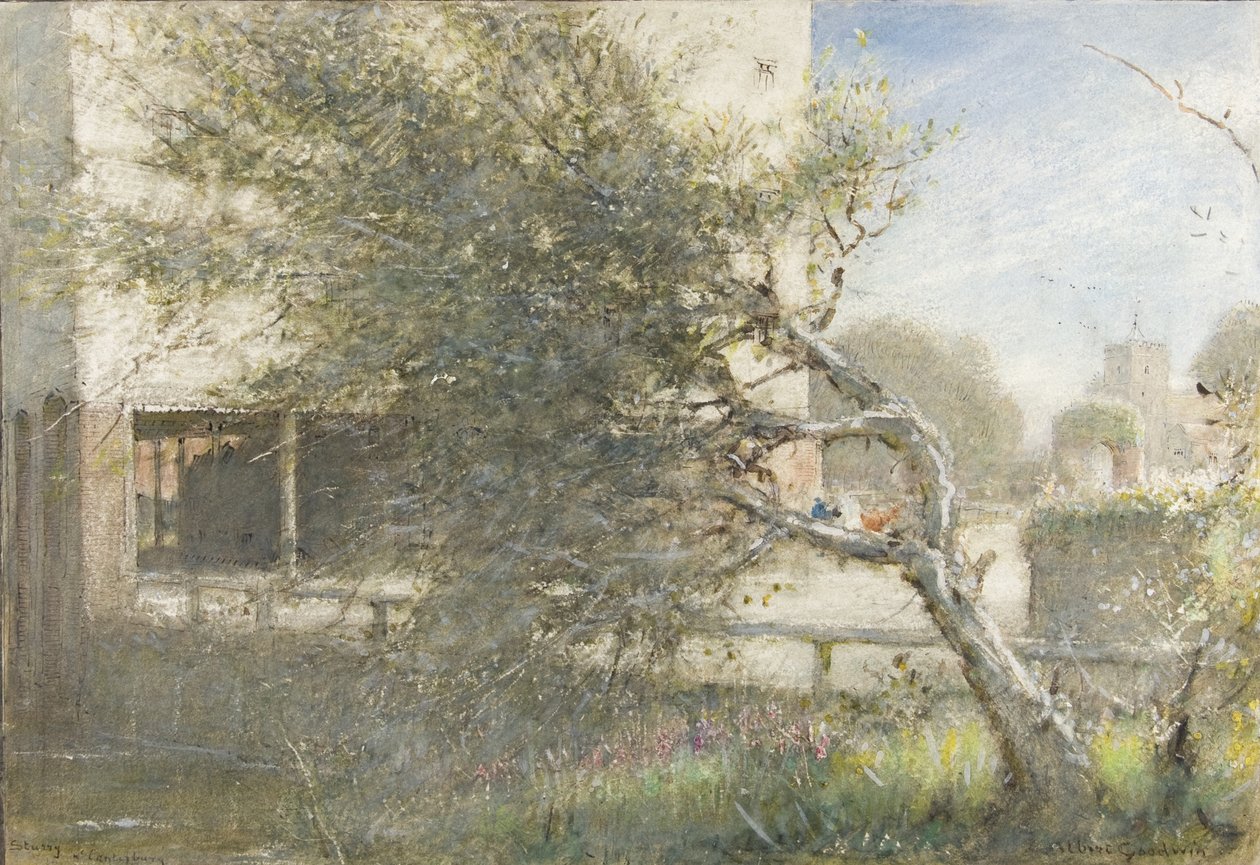 Sturry Nr Canterbury, n. 1860-n. 1932 (akvarelli ja vartaloväri paperille) tekijältä Albert Goodwin