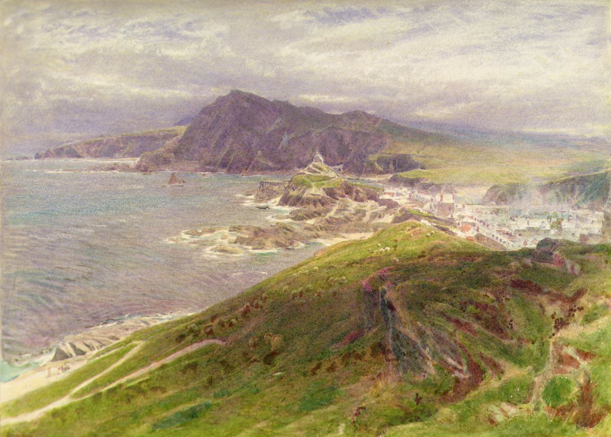 The Coast at Ilfracombe, North Devon (lyijykynä ja akvarelli) tekijältä Albert Goodwin