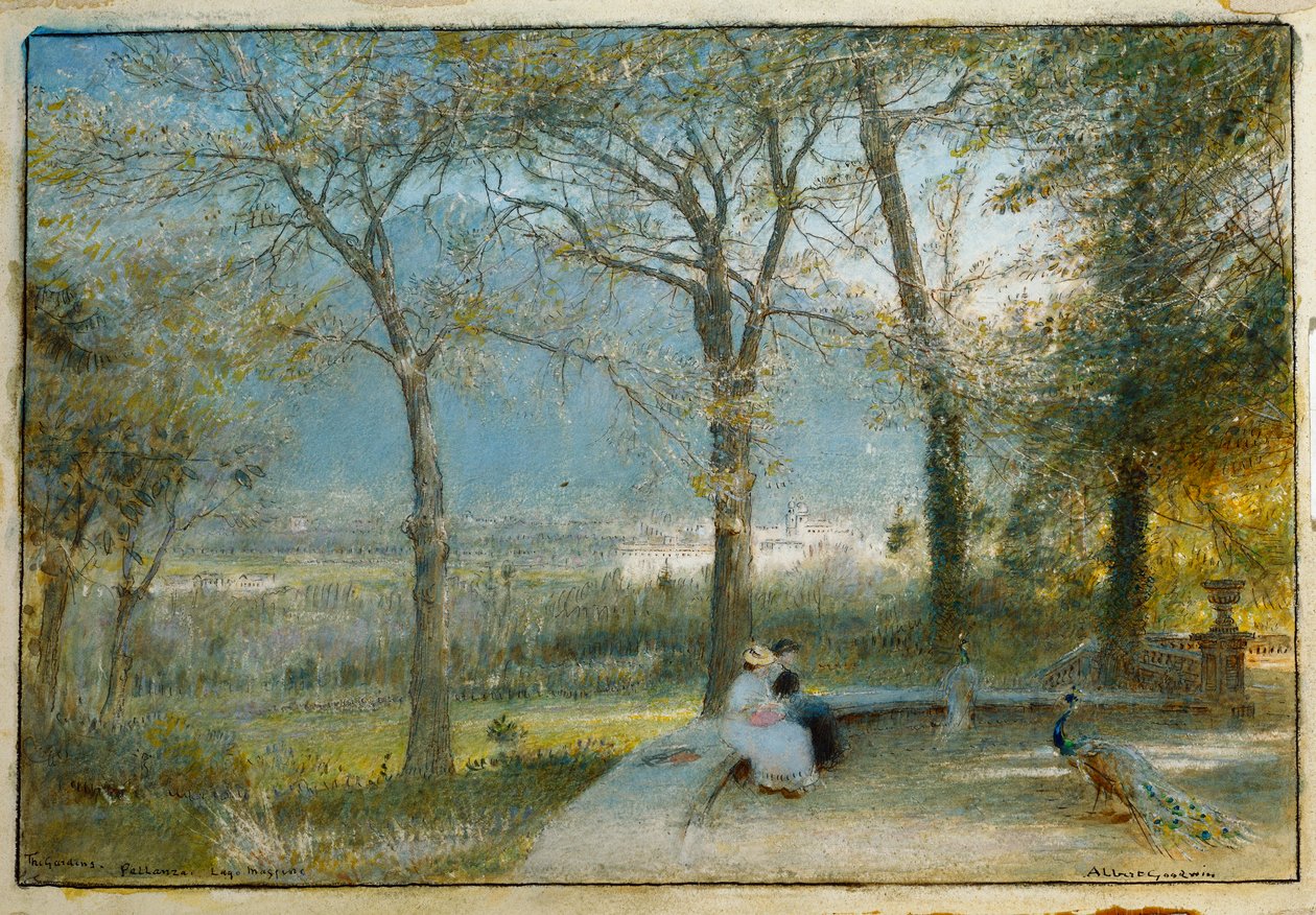 Puutarhat, Pallanza, Maggiore-järvi tekijältä Albert Goodwin