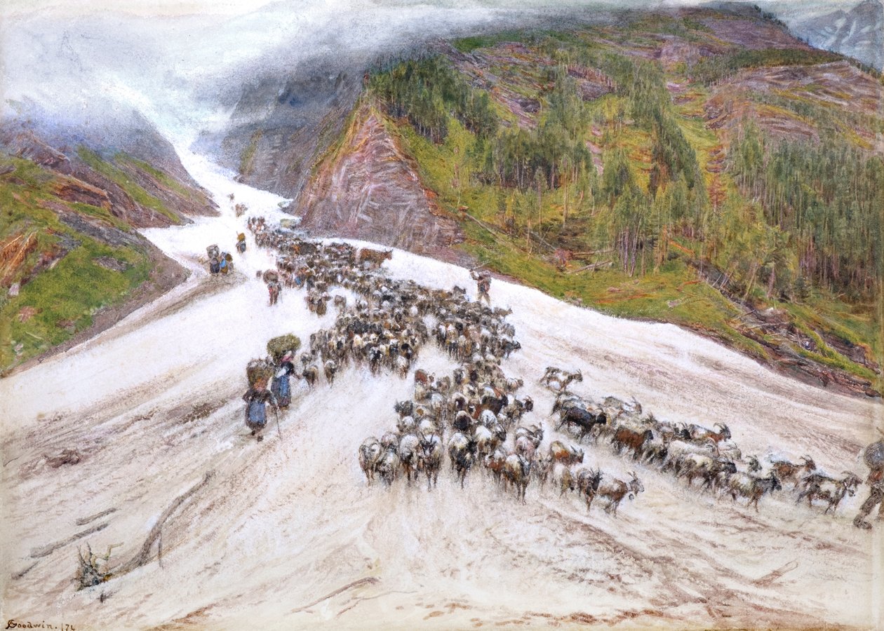 Goat-Herd Sveitsin Alpeilla tekijältä Albert Goodwin
