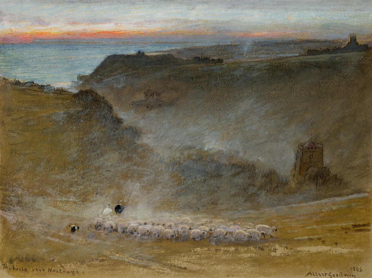 Kukkulat Hastingsin yllä, 1906 tekijältä Albert Goodwin