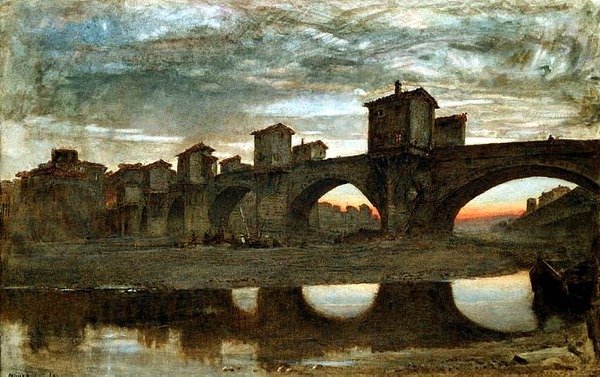 Ponte alla Grecia, ennen purkamista, Firenze tekijältä Albert Goodwin