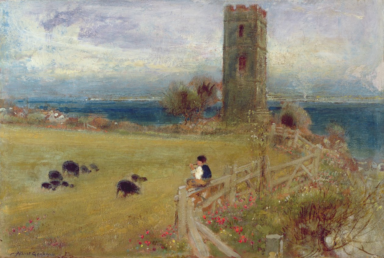 Huonekalut ja erilaiset esineet 1100- ja 1300-luvuilta tekijältä Albert Goodwin