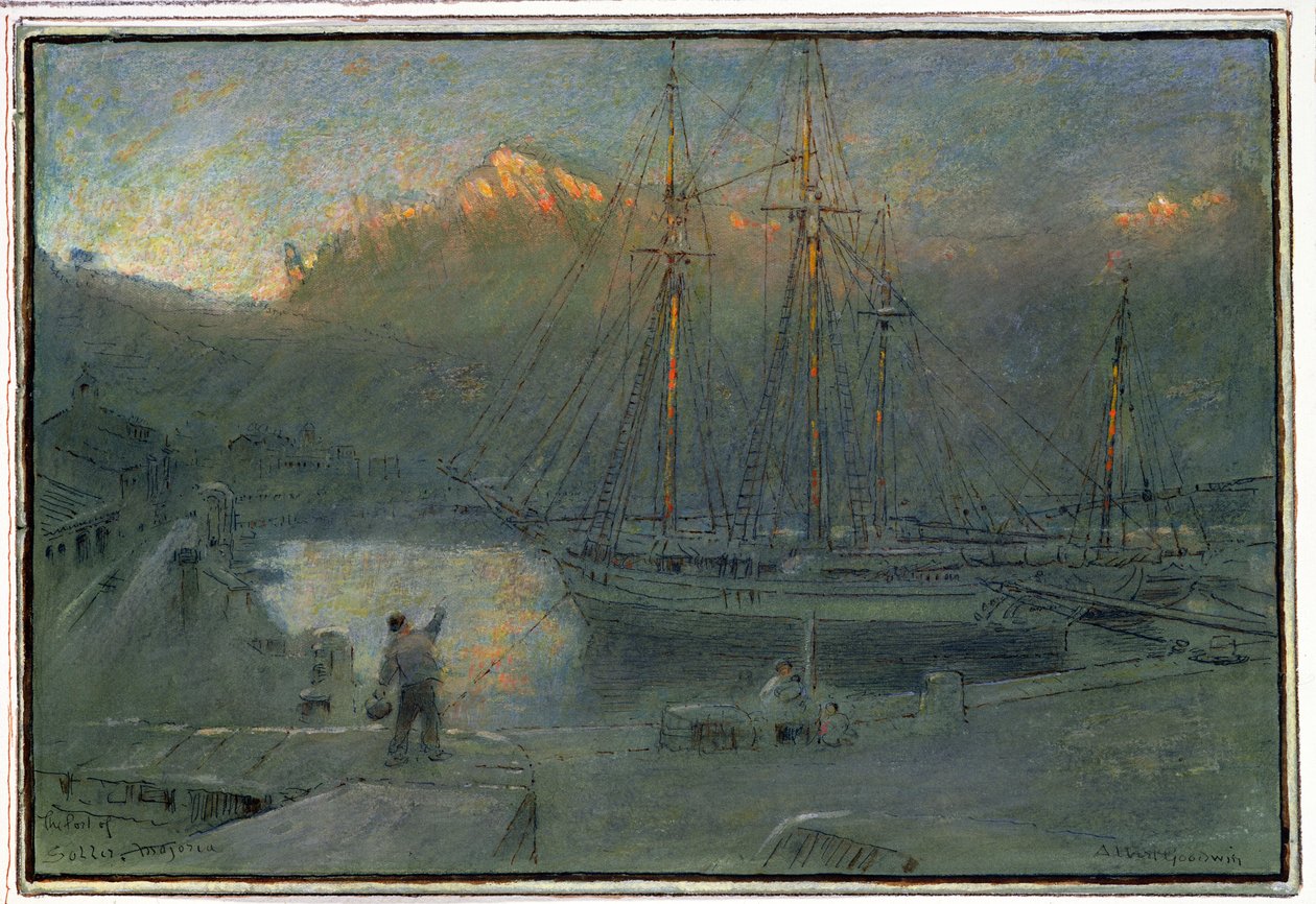 Huonekalut ja erilaiset esineet 1100- ja 1300-luvuilta tekijältä Albert Goodwin