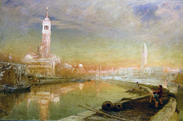 Venetsia - Midsummer Dawn (öljy kankaalle) tekijältä Albert Goodwin
