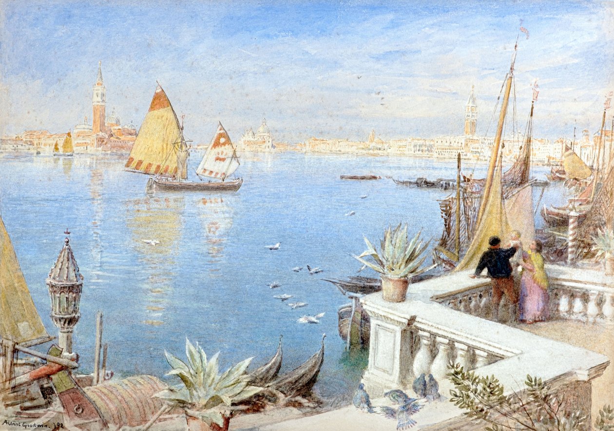 Venetsia 1892 (akvarelli) tekijältä Albert Goodwin