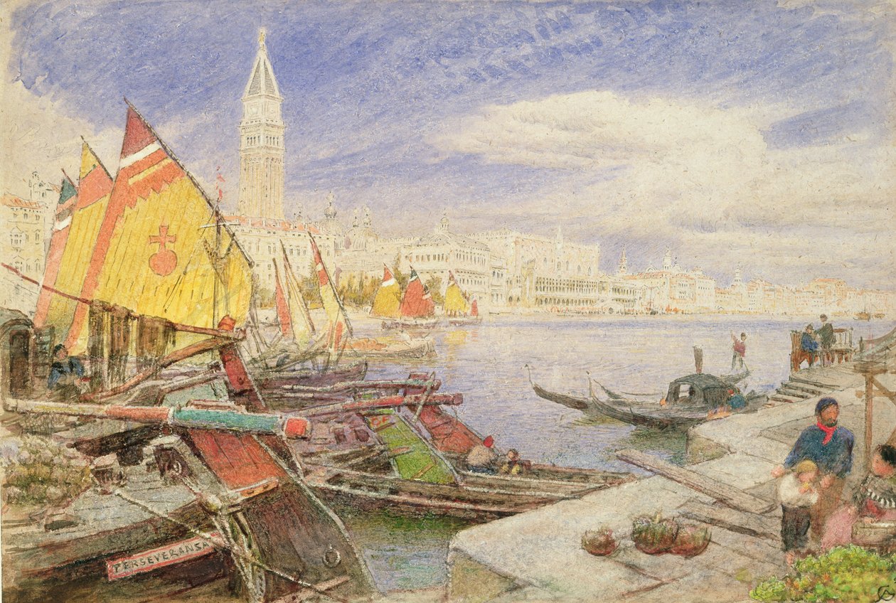 Huonekalut ja erilaiset esineet 1100- ja 1300-luvuilta tekijältä Albert Goodwin