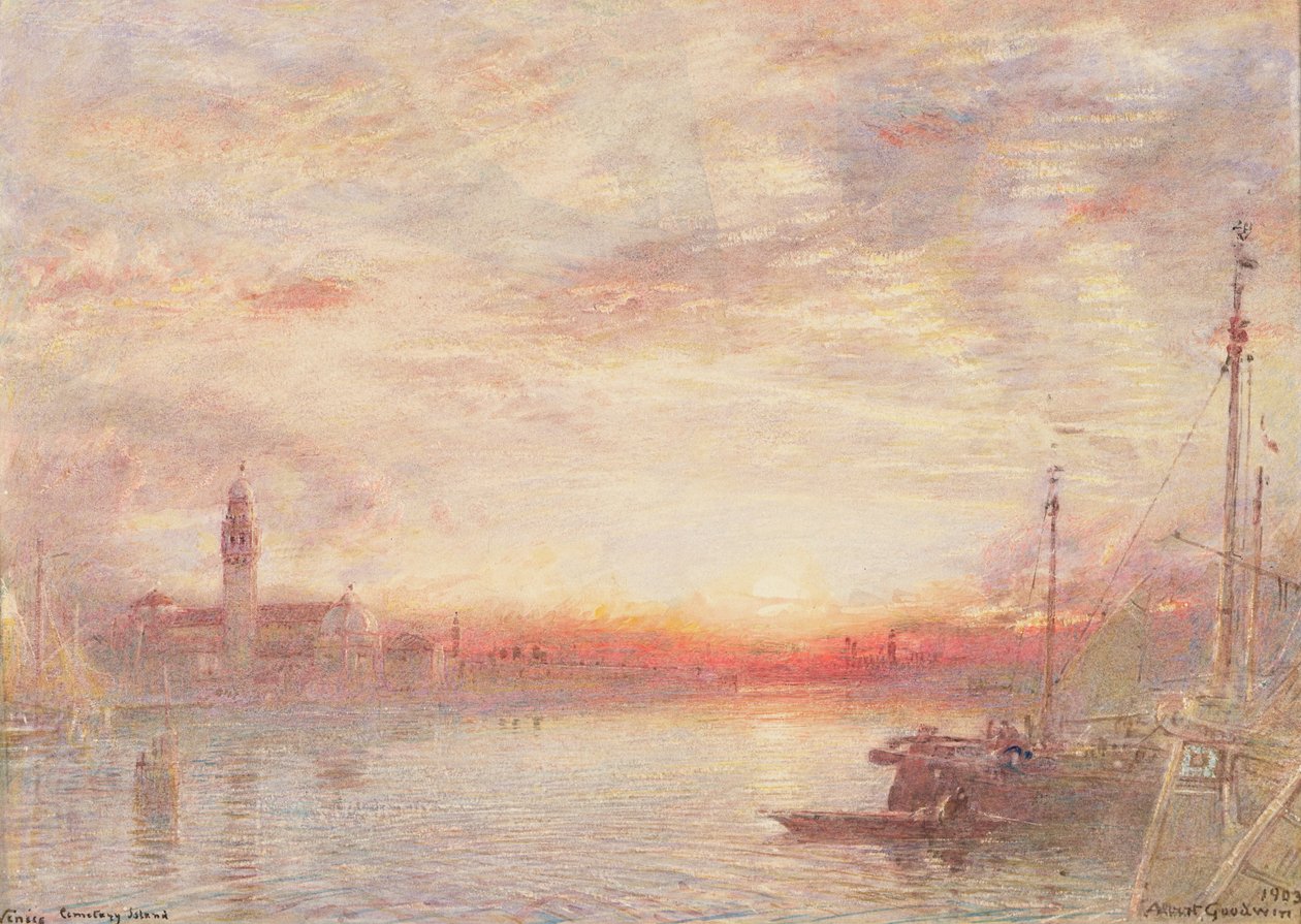Venetsia, Cemetery Island (San Michele) tekijältä Albert Goodwin