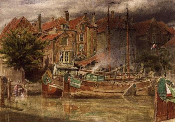 Näkymä kanavalle, Dort tekijältä Albert Goodwin
