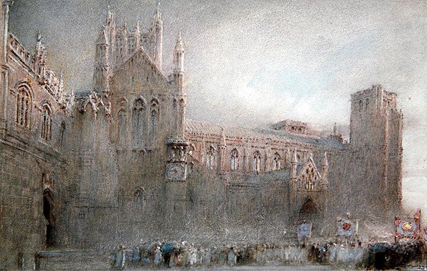 Wellsin katedraali tekijältä Albert Goodwin