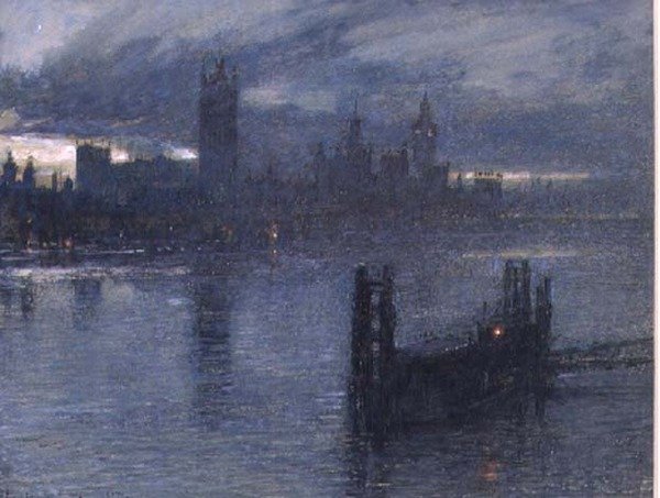 Westminster Lambeth Bridgestä tekijältä Albert Goodwin