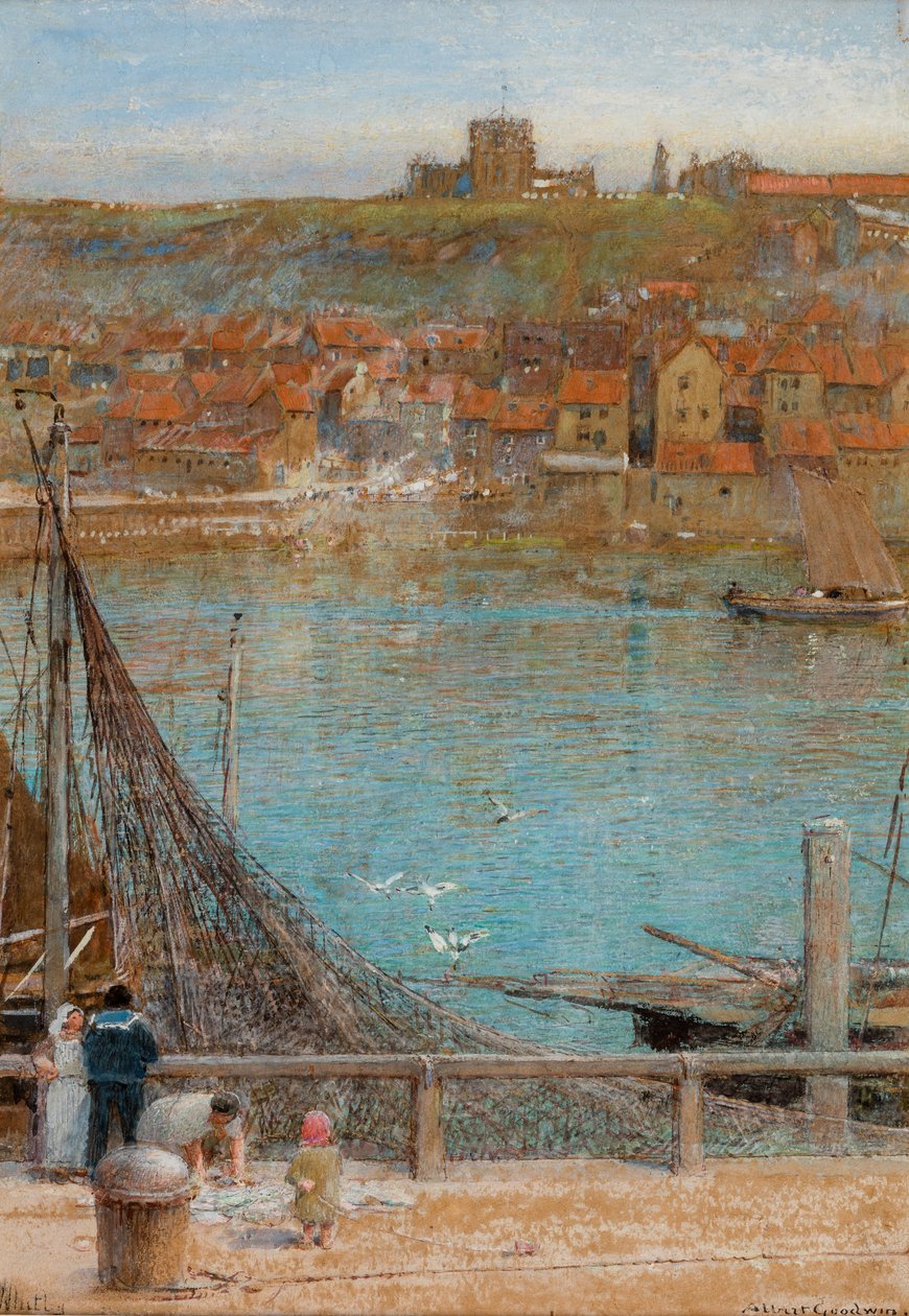Whitby, päiväämätön (akvarelli, guassi paperille). tekijältä Albert Goodwin