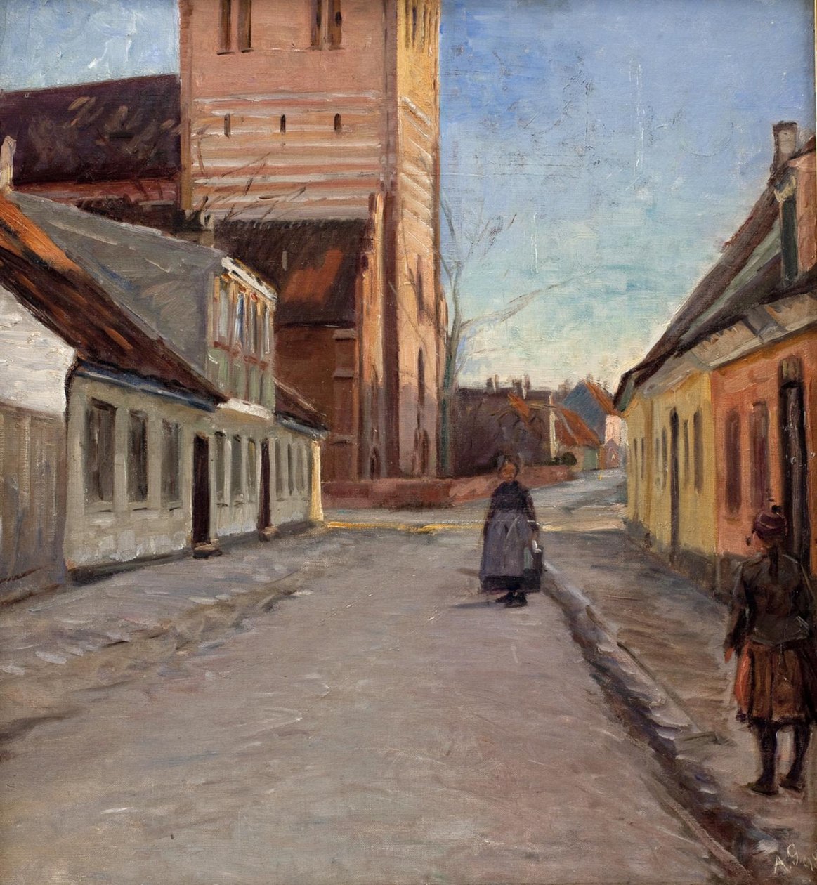 Køgen katu, jossa Nicolain kirkko vasemmalla tekijältä Albert Gottschalk