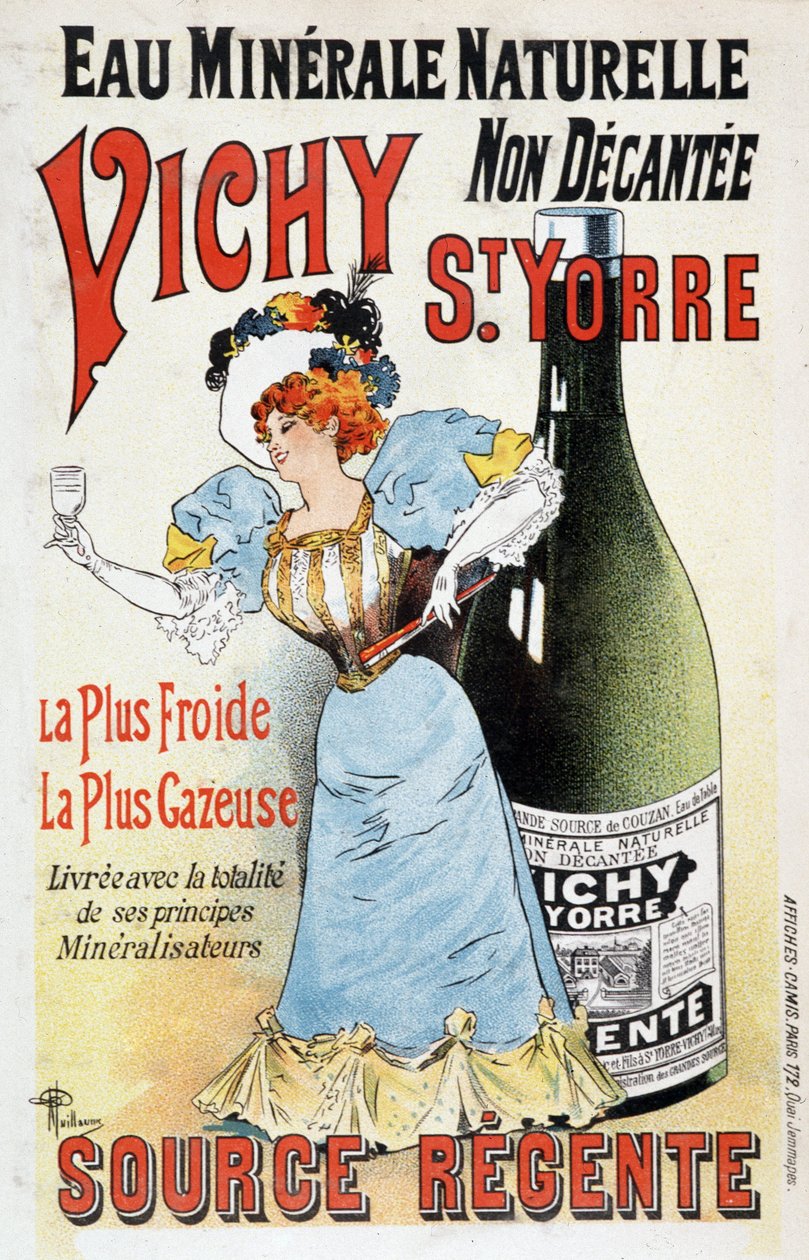 Mainokset kivennäisvedelle Vichy St Yorre - Albert Guillaume (1873-1942), v.1895 tekijältä Albert Guillaume