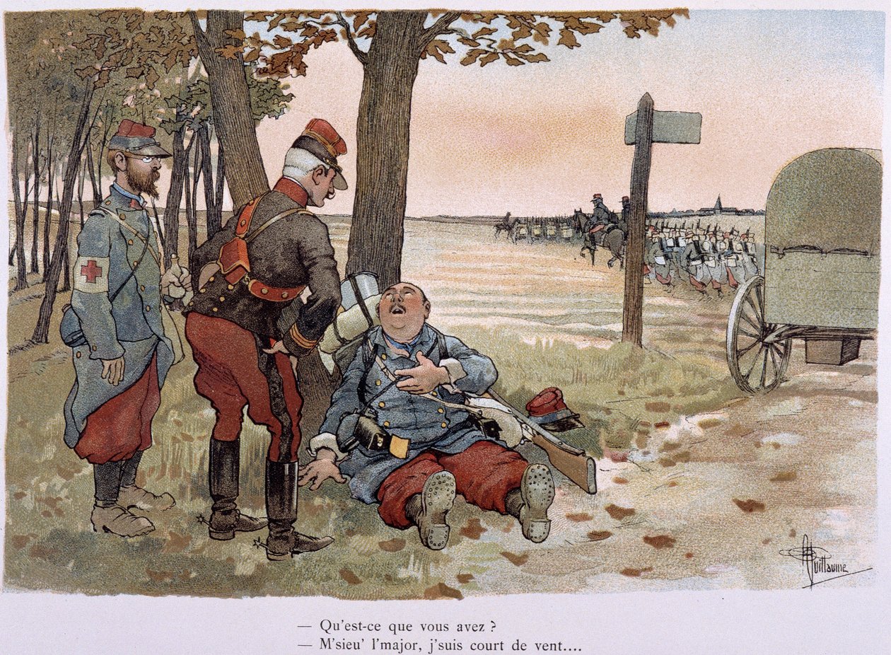 Au 30entieme kilometri - Albert Guillaumen (1873-1942) "" Military Album" -julkaisussa, n. 1900 tekijältä Albert Guillaume