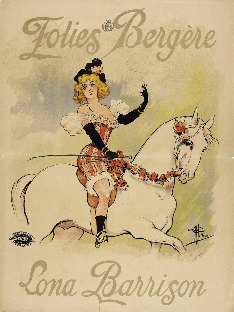 Folies Bergeres. Lona Barrison, c. 1895. tekijältä Albert Guillaume