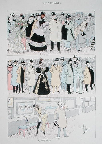 Gallerian avajaiset, n. 1900 (värilitho) tekijältä Albert Guillaume