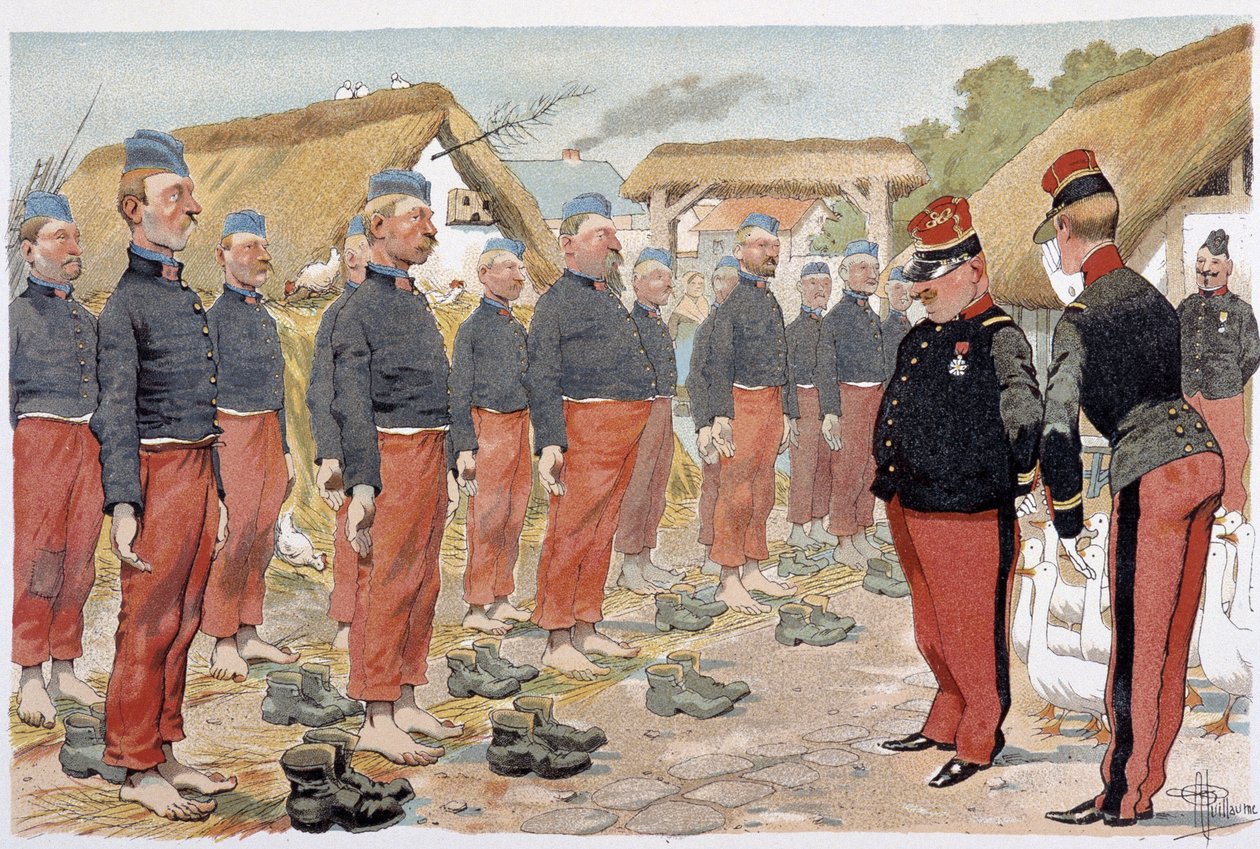 The Review of the Feet - Albert Guillaumen (1873-1942) "" Military Album" -julkaisussa, n. 1900 tekijältä Albert Guillaume