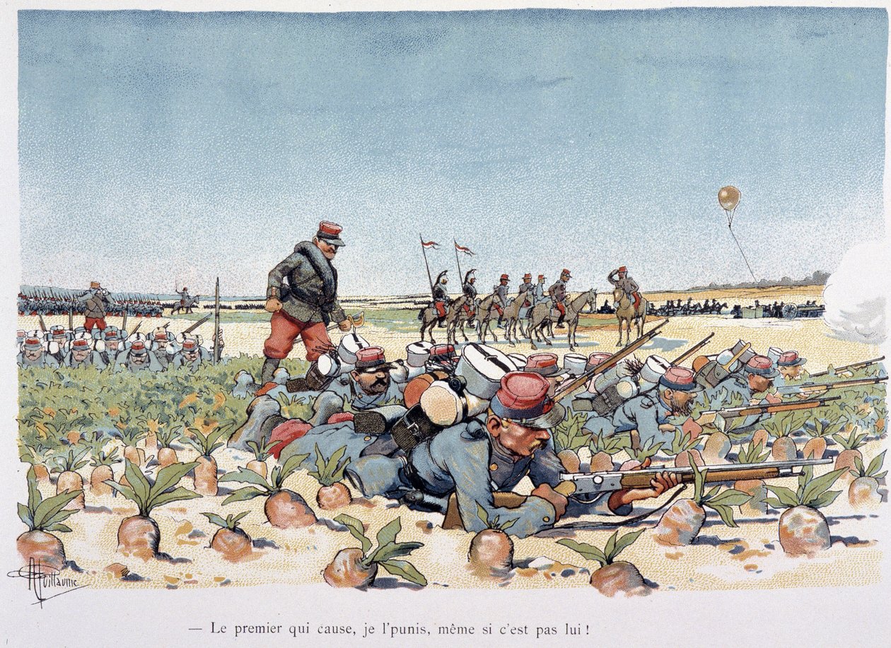 Vihollisen tulen alla - Albert Guillaumen (1873-1942) "" Military Album" -albumissa, noin 1900 tekijältä Albert Guillaume