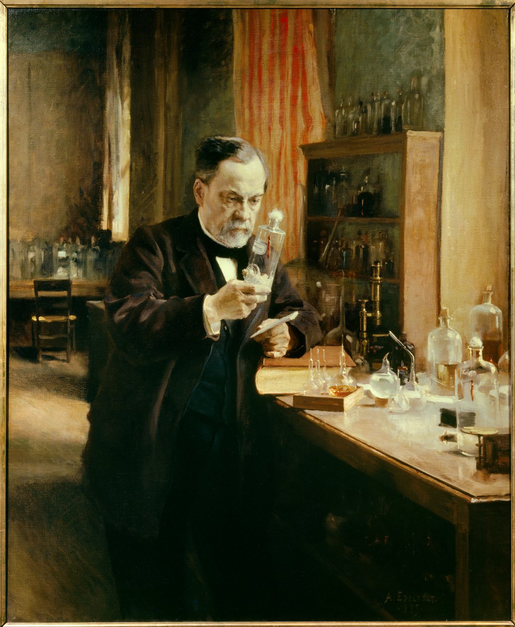 Louis Pasteurin muotokuva hänen laboratoriossa tekijältä Albert Gustaf Aristides Edelfelt