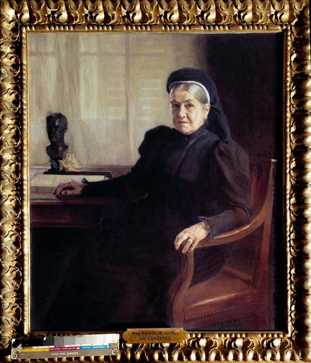 Madame Pasteurin (1854-1905), ranskalaisen lääkärin Louis Pasteurin (1822-1895) lesken muotokuva vuonna 1899” Albert Edelfeltin (1854-1905) maalaus 1899 Pariisi, Musee Pasteur - Madame Pasteurin (1854-1905) muotokuva, leski ranskalaisen lääkärin Louis Past tekijältä Albert Gustaf Aristides Edelfelt