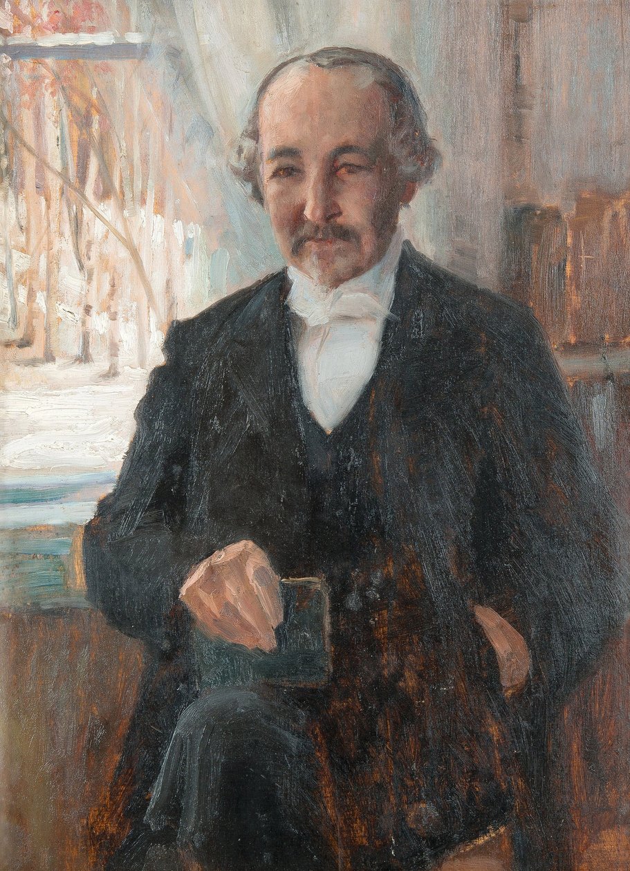 Runoilija Zacharias Topeliuksen muotokuva 1818-1898 tekijältä Albert Gustaf Aristides Edelfelt
