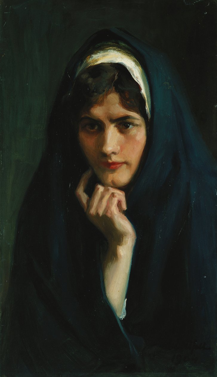 Tytön pää, 1904 tekijältä Albert Gustaf Aristides Edelfelt
