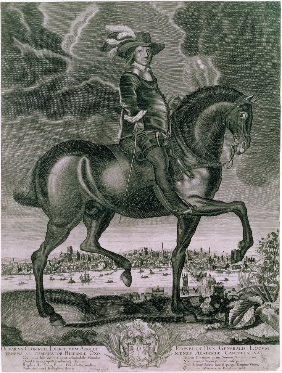 Oliver Cromwellin ratsastusmuotokuva, v. 1655 tekijältä Albert Haelwegh