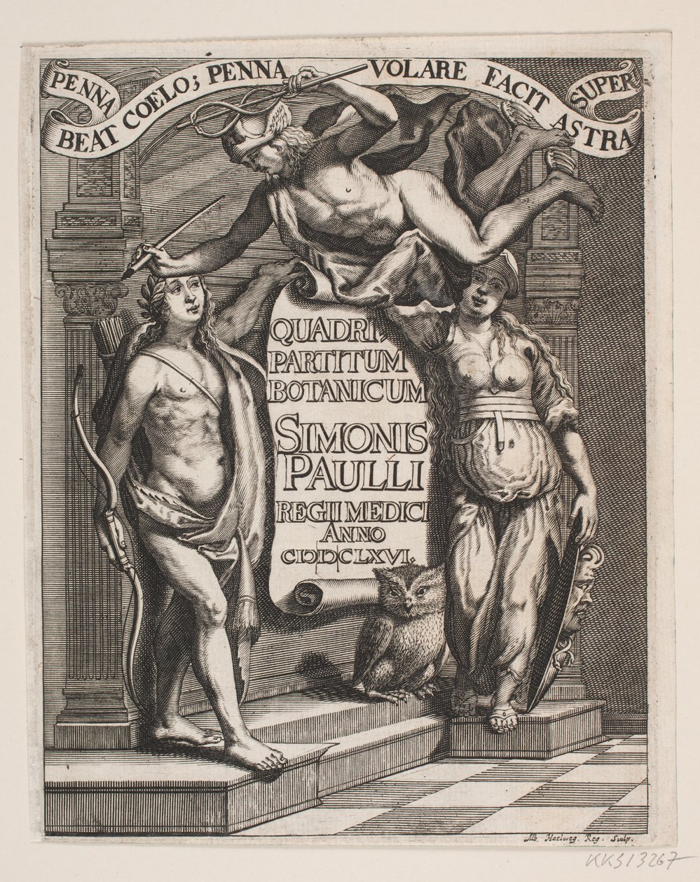 Titelblad til Simon Paulli, "Quadripartitum Botanicum", 1667 tekijältä Albert Haelwegh