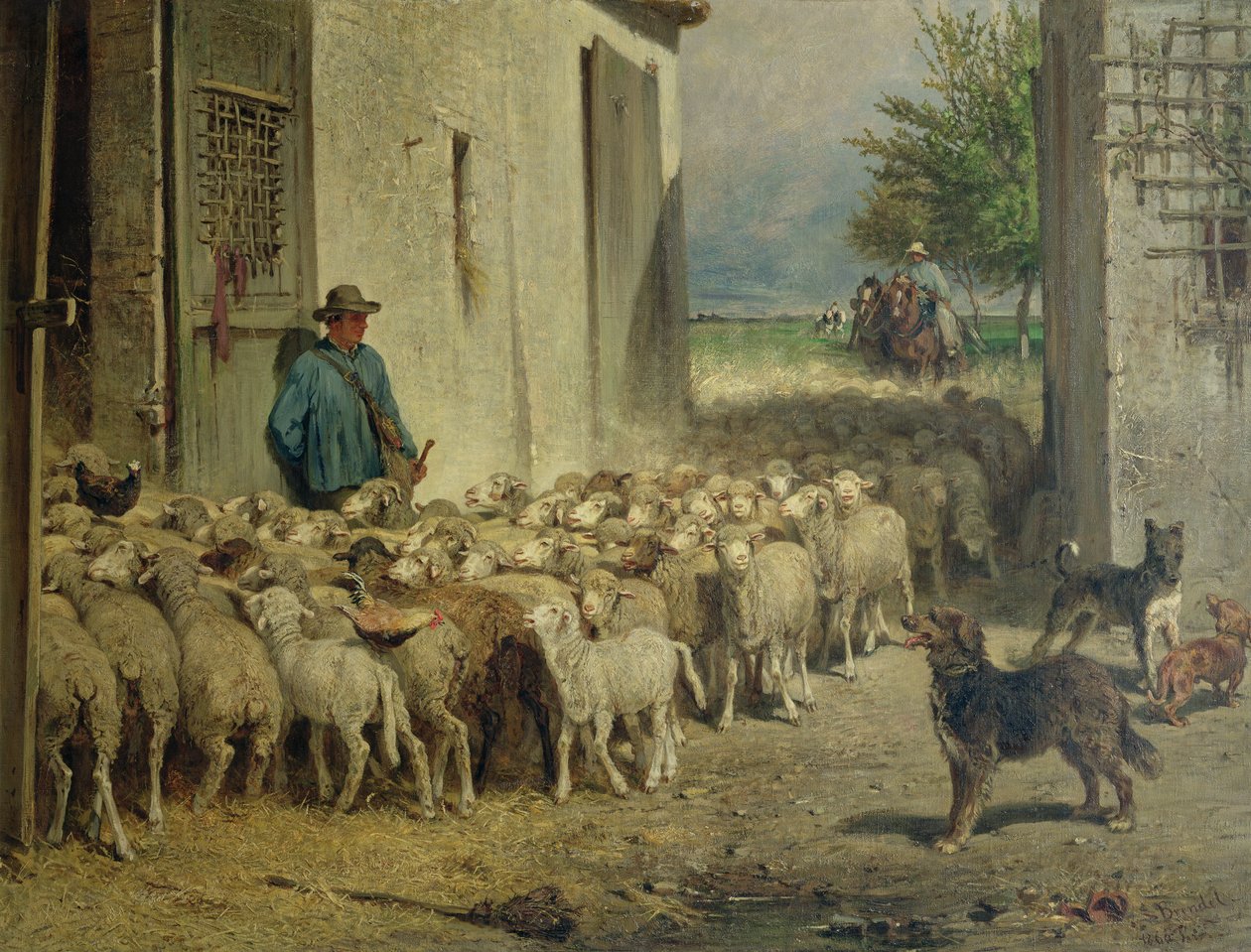 Paluu lammastarhaan, 1860 tekijältä Albert Heinrich Brendel