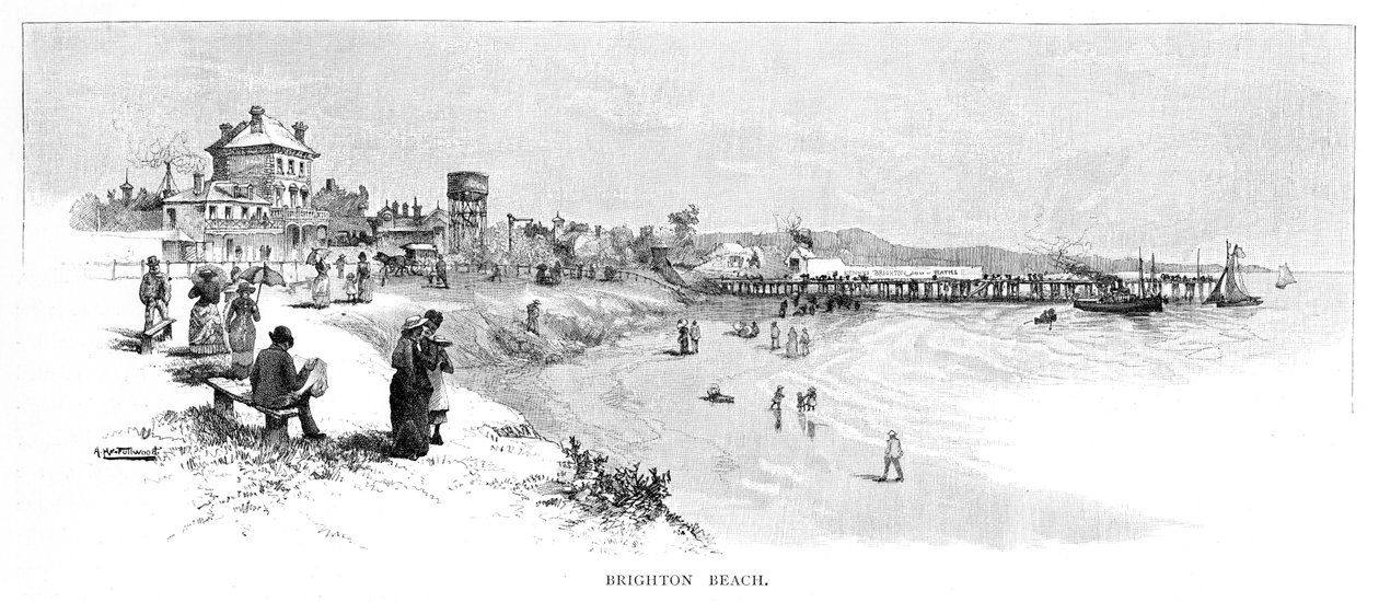 Brighton Beach, Melbourne, Victoria, Australia, 1886. tekijältä Albert Henry Fullwood