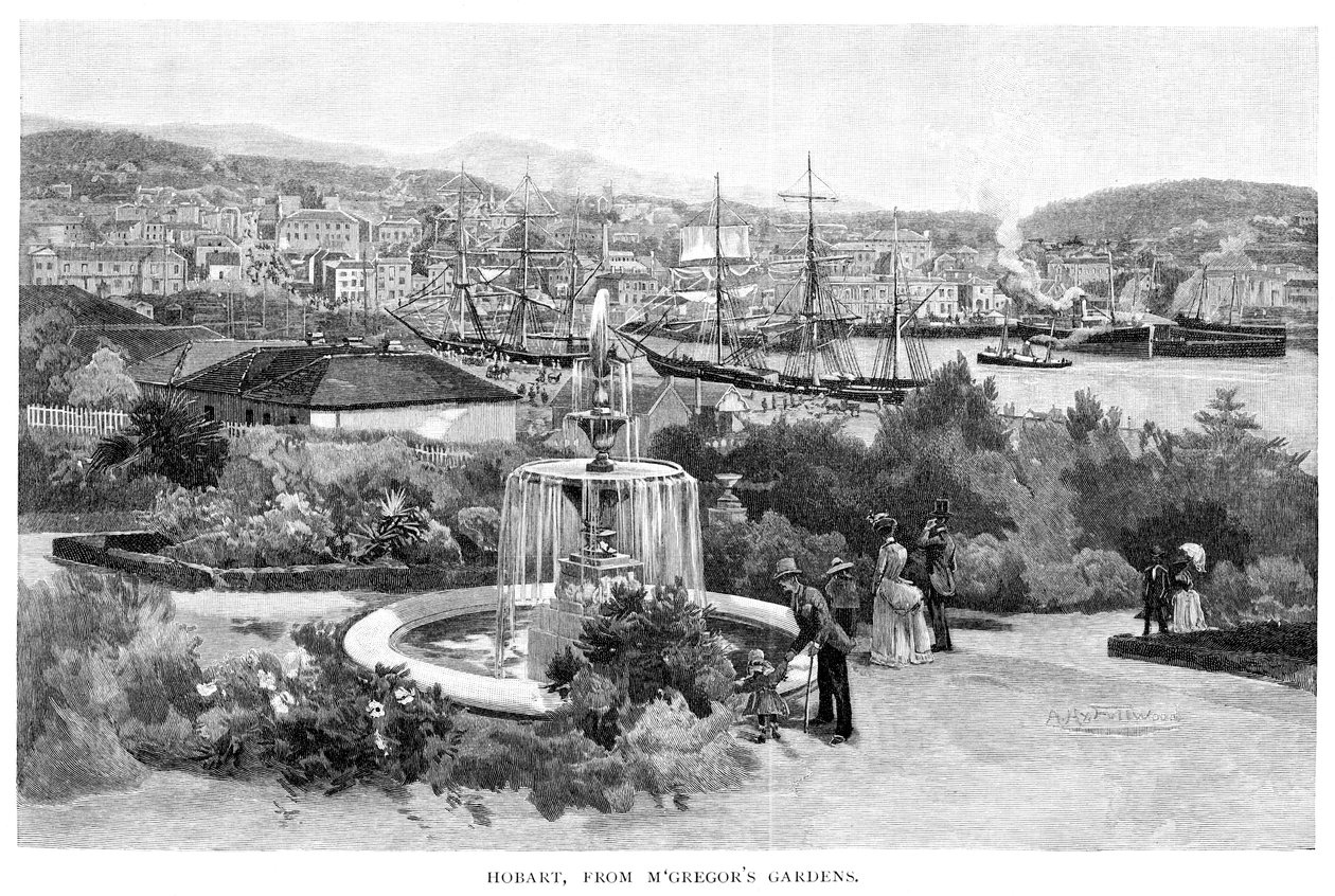 Hobart McGregors Gardensista, Tasmaniasta, Australiasta, 1886. tekijältä Albert Henry Fullwood