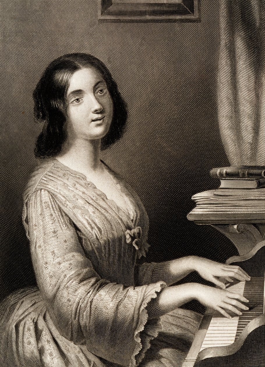 Laulaja pianon säestyksellä, noin 1840, Albert Henry Payne (1812-1902) tekijältä Albert Henry Payne